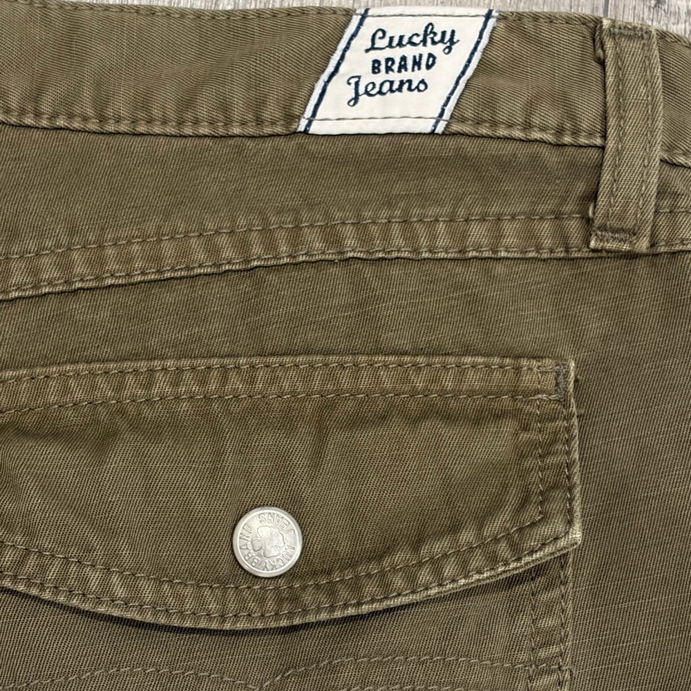 Lucky Brand Olive Straight Leg Jeans Size 10 Long Mid Rise 30 - Picture 8 of 11